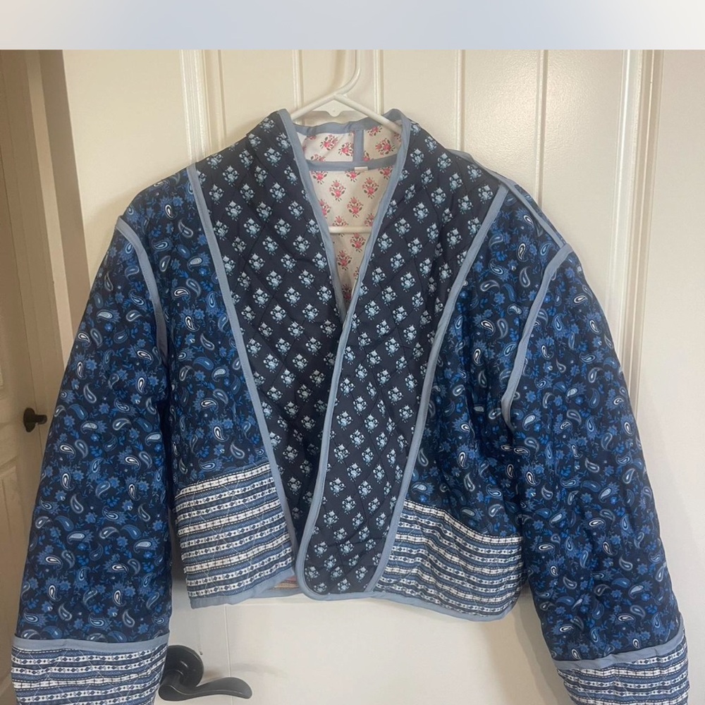 Women's Blue Patterned Jacket